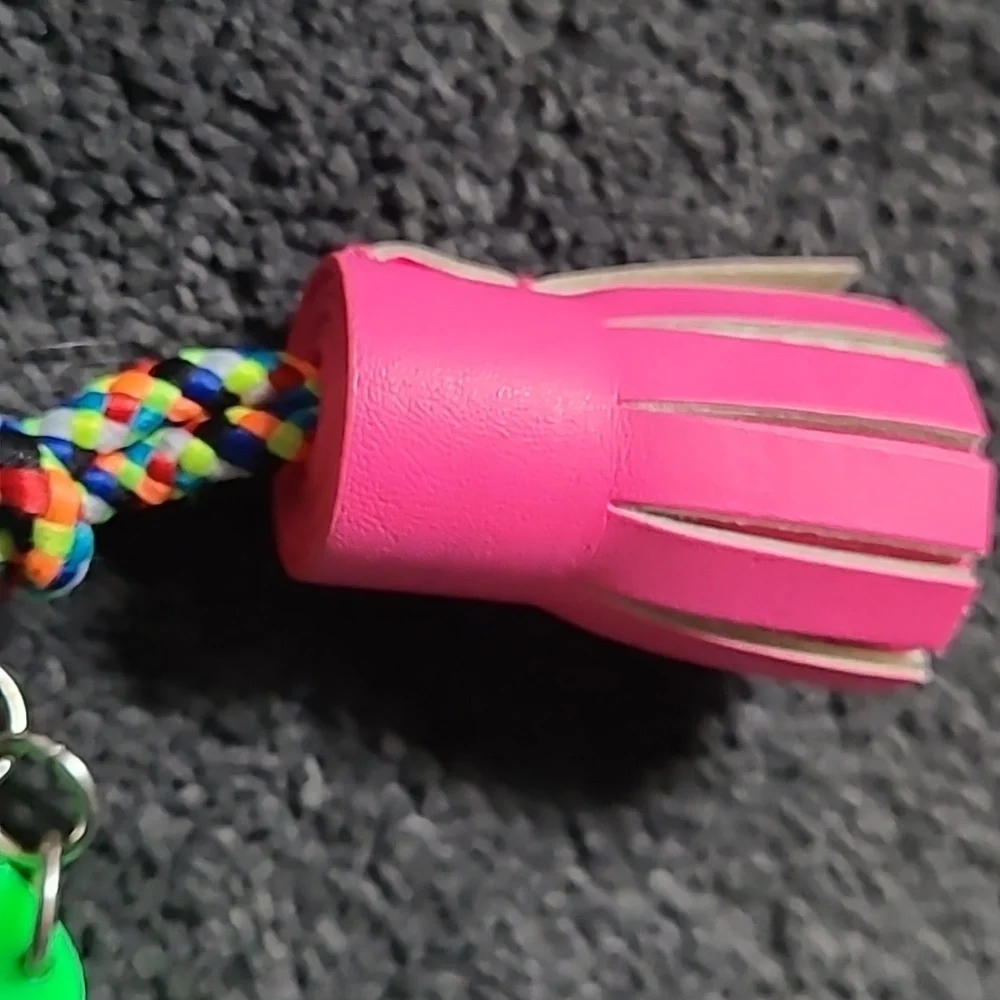 Victoria's Secret keychain pink tassel, heart, yellow VS. Green‎ palm tree